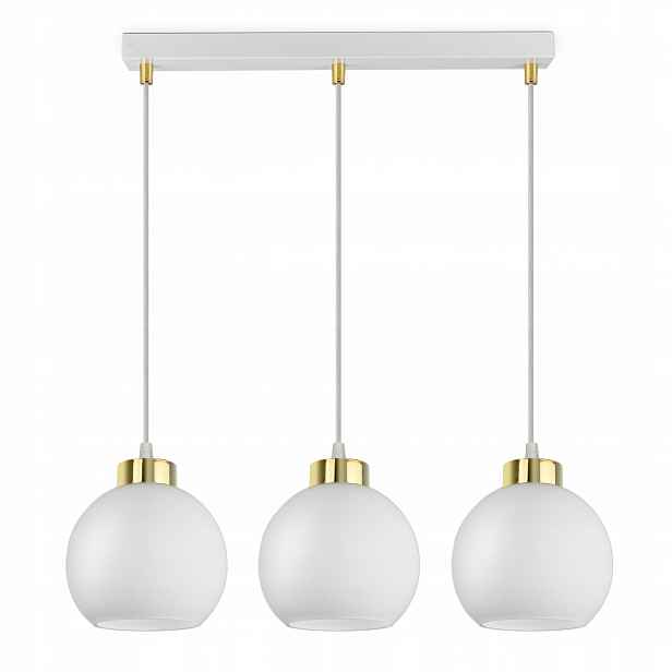 Závěsná stropní lampa Lustr Bílá Skleněné koule Bílé sklo BZ3 Led E27