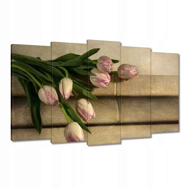 Obrazy 100x60 Kytice růžových tulipánů
