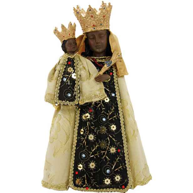 Černá figurka Madona Altoetting oblečená 30 cm