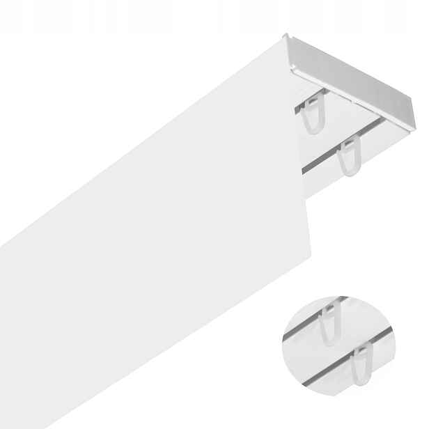 Stropní Lišta Elegance Pvc dvoukolejná 300 cm Kpl špendlíky Maskovač 7,5 cm