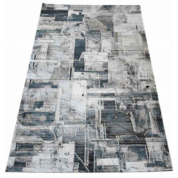 Koberec do obývacího pokoje 160 x 230 cm, loftový vzor s plyšovými štětinami, kvalita