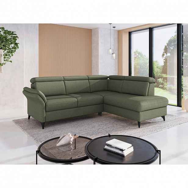 Sit & More ROHOVÁ SEDAČKA, textil, olivově zelená