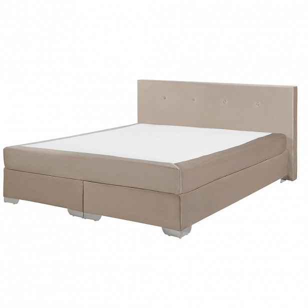 Beliani BOXSPRINGOVÁ POSTEL 160/200 cm Světlá Béžová Consul
