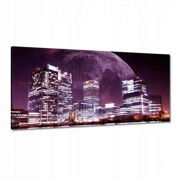 Obrazy 120x60 Fialové město v noci
