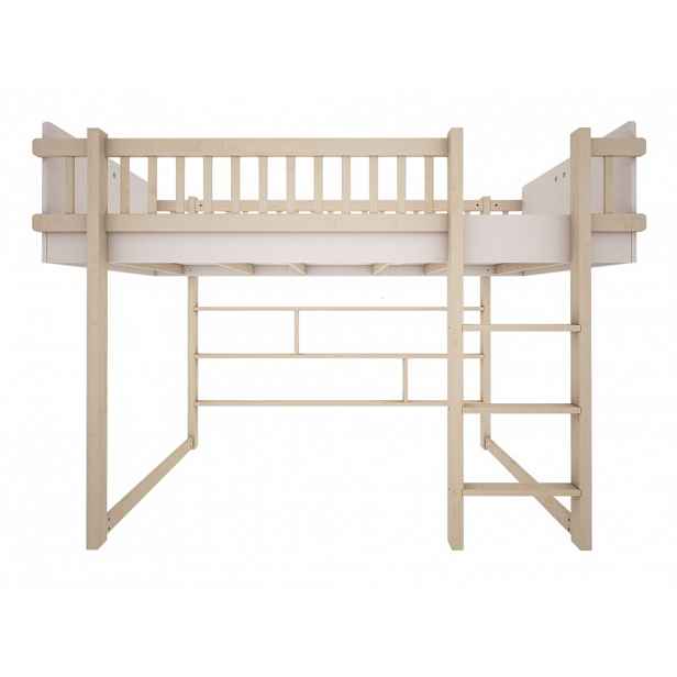 Dětská zvýšená postel BASIC se žebříkem 90x200 cm Zvolte barvu: Bílá