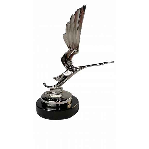 Figurka Socha Čápa Stříbrná Barva Bronz ve stylu Art Deco Chrome