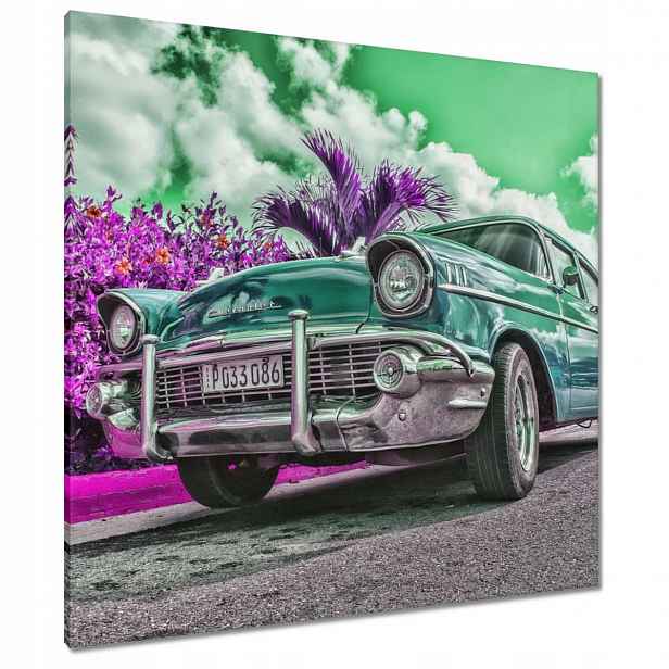 Obrazy 90x90 Klasické auto v tyrkysové barvě