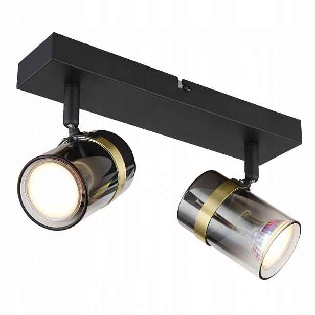 Reflektorová lampa Spot 2x GU10 8W Černá Kov Otáčení pro kancelář Globo Osvětlení