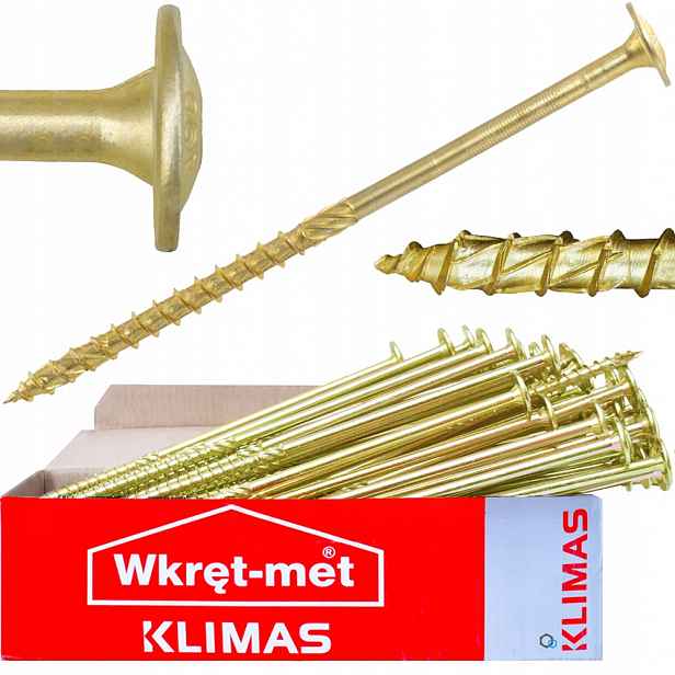 Tesařské Vruty Wkcp 8x260 Torx Talířová Hlava Podložková Klimas 50 Ks