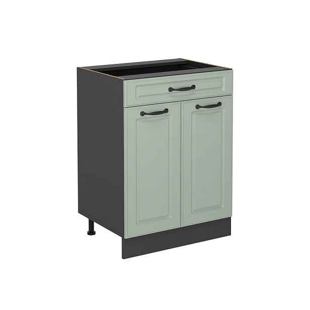 Vicco SPODNÍ SKŘÍŇKA KUCHYŇSKÉ LINKY R-Line, Mint venkovský dům/Antracit, 60 cm se zásuvkou bez pracovní desky
