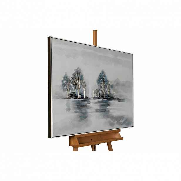 KUNSTLOFT RUČNĚ MALOVANÝ AKRYLOVÝ OBRAZ MODRÝ/ŠEDÝ, 100/75 CM