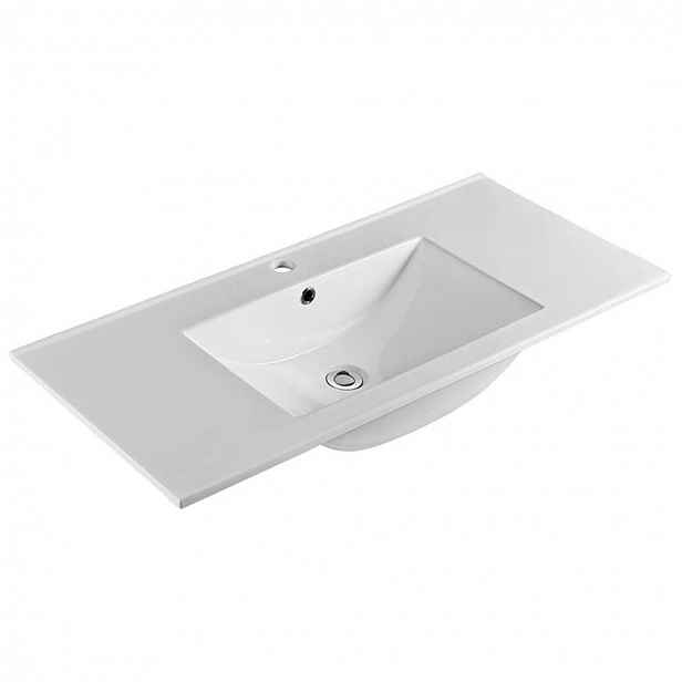 Mereo - Umyvadlo Slim, 101x46 cm, s přepadem, otvor pro baterii, bílá UC10146