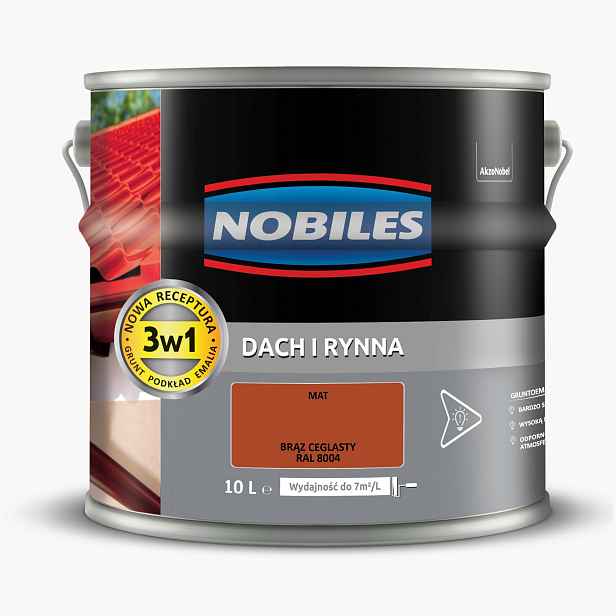 Nobiles Střecha A Žlab 10L Cihlová Hnědá Barva Na Střechu, Pozinkovaný Plech