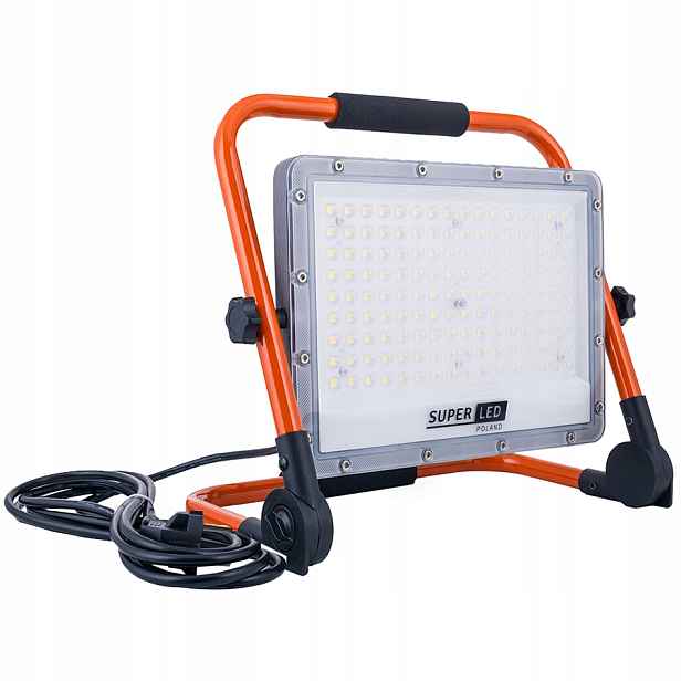 Stavební Led halogen 150W 16500lm Držák Přenosný kabel 230V se zástrčkou