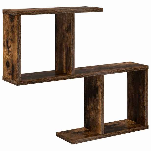 vidaXL Nástěnná polička Kouřový dub 60 x 12 x 50,5 cm Kompozitní dřevo