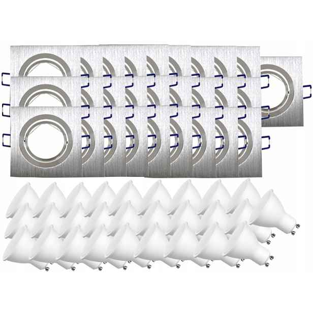 28 x Nastavitelná Hliníková Lampa Stropní Lampa Inox 3W Led Žárovky
