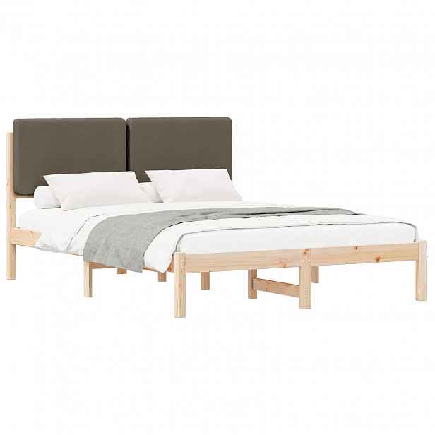 vidaXL Rám postele s čalouněným čelem s čelo Taupe 150 x 200 cm