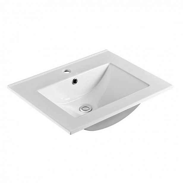 Mereo - Umyvadlo Slim, 61x46 cm, s přepadem, otvor pro baterii, bílá UC6146