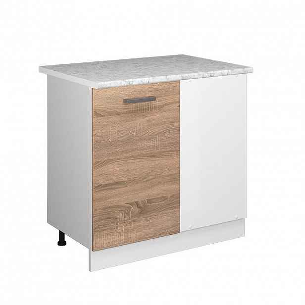 Vicco UNIVERZÁLNÍ ROHOVÁ SKŘÍŇ R-Line Sonoma 86 cm s dvířky, s pracovní deskou