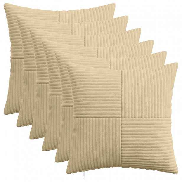 vidaXL Povlak na polštář 6 pcs ALMELO Šedozelená 45 x 45 cm manšestr