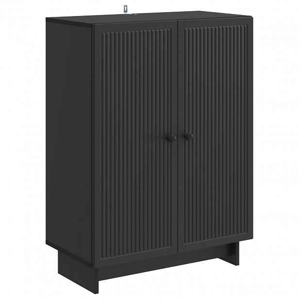 vidaXL Servírovací skříň Černá 66 x 34,5 x 90 cm Kompozitní dřevo