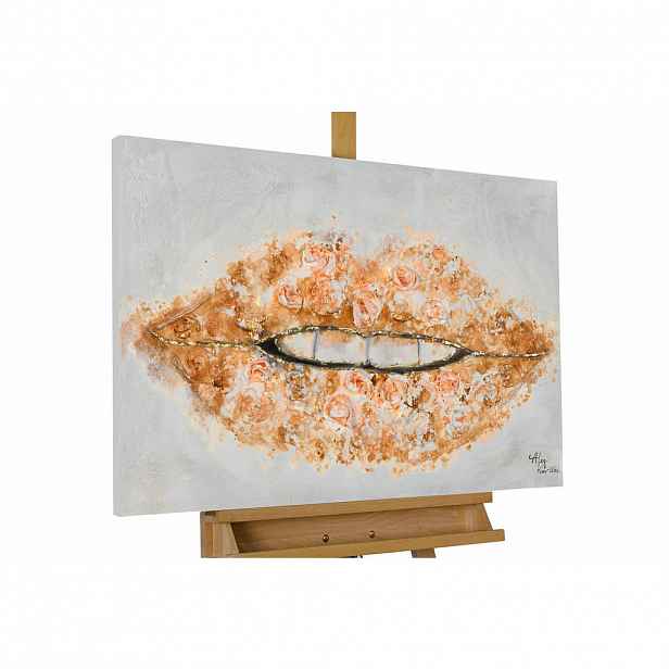 KUNSTLOFT RUČNĚ MALOVANÝ AKRYLOVÝ OBRAZ ŠEDÝ/RŮŽOVÝ, 90/60 CM