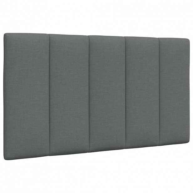 vidaXL Polštář na čelo postele Hanko tmavě šedý 80 cm textil