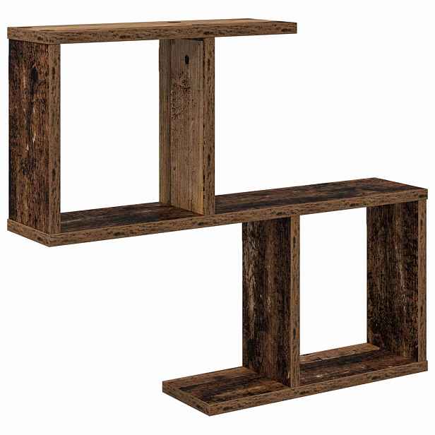 vidaXL Nástěnná polička Staré dřevo 60 x 12 x 50,5 cm Kompozitní dřevo