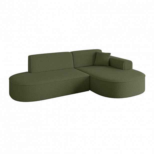 ALTDECOR ROHOVÁ SEDACÍ SOUPRAVA s otomanem vpravo MARI-L1 – 243 × 171 × 79 cm, zelená buklé