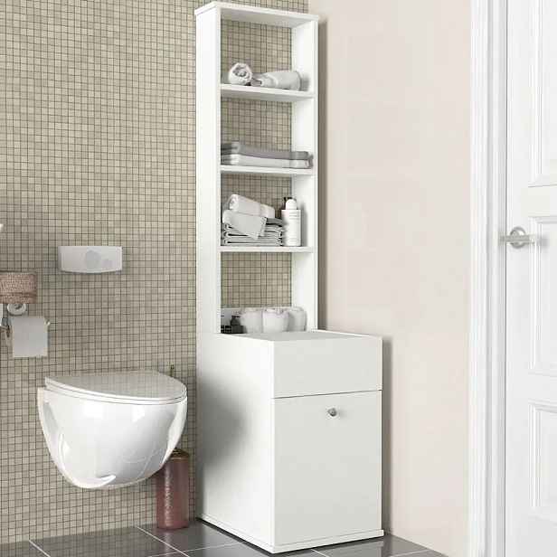 Casarredo Koupelnová skříňka s regálem LINDEN - bílá