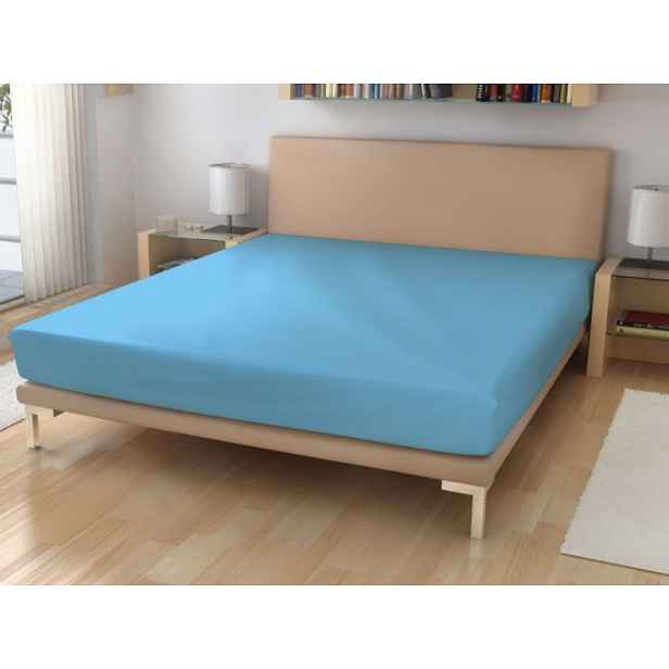 Jednolůžkové prostěradlo z bavlněného froté Zvolte barvu: Nebesky modrá, Zvolte rozměr: 90 x 200 cm