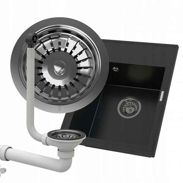 Sifon dřezový Gun metal Ruční Jednokomorový nástěnný Premium