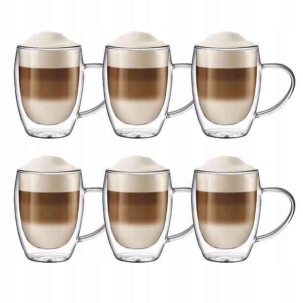 Sklenice na kávu sada sklenic na termo latte 350 ml šálky na čaj