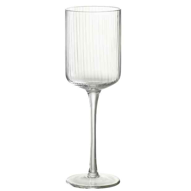 Sklenička na víno s voubkováním Ralph - Ø7*23cm / 370ml J-Line by Jolipa