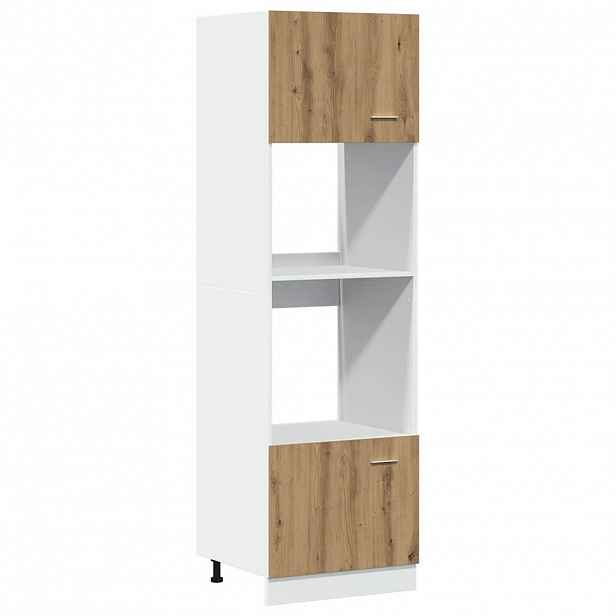 vidaXL Mikrovlnná skříňka "Lyon" Artisan Oak 60x57x207 cm, dřevěné podlahy