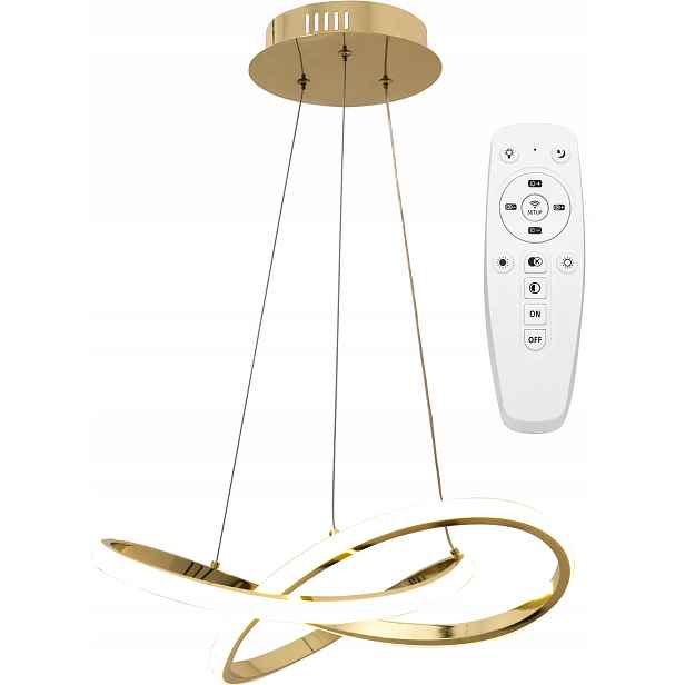 Stropní Závěsná Led Lampa Zlatá Dálkový Ovladač Toolight