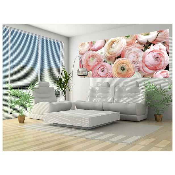 Fototapeta Růžové květy Romantické 250x104 do obývacího pokoje Ložnice lepidlo