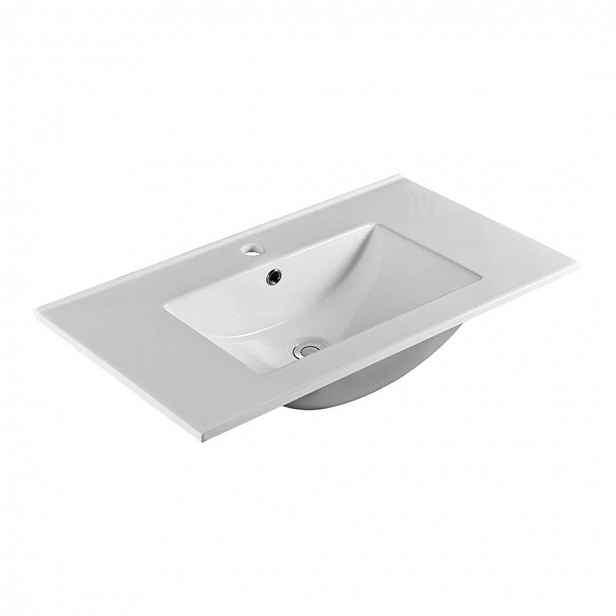 Mereo - Umyvadlo Slim, 81x46 cm, s přepadem, otvor pro baterii, bílá UC8146