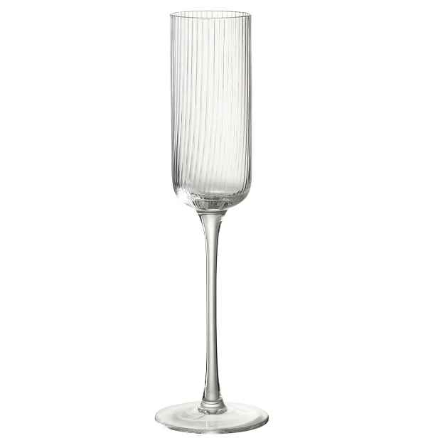 Sklenička na šampaňské s vroubkováním Ralph - Ø7*26cm / 180ml J-Line by Jolipa