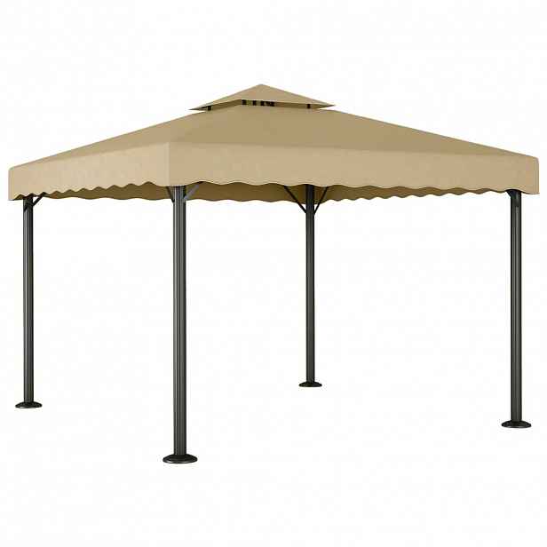 vidaXL Altán taupe 3 x 3 m hliník a ocel