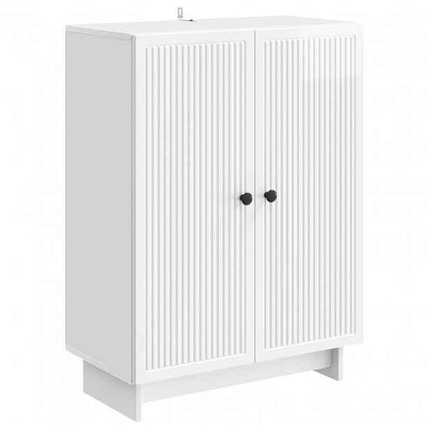 vidaXL Servírovací skříň Bílá s vysokým leskem 66 x 34,5 x 90 cm