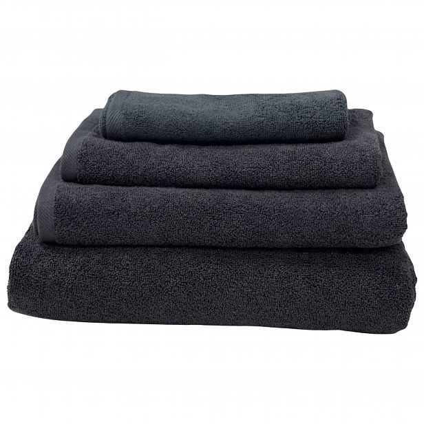 Komplet 4x Koupelové Ručníky 100% Bavlna Tmavě Modrá Sada 30x70 100x150