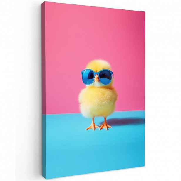 MuchoWow OBRAZ NA PLÁTNĚ Chick - Sluneční brýle - modré 20x30 cm