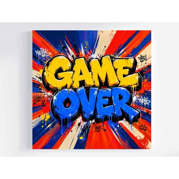 Obraz Na Plátně Canvas Graffiti Street Art Game Over Gaming Gracz 50x50
