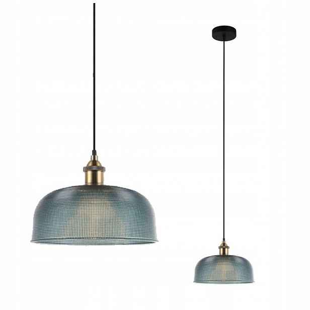 Pendant Závěsná lampa Davide Modrá Kovová Sklo 60W Moderní Italux