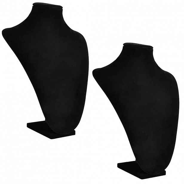 vidaXL Flanelový stojan na náhrdelníky a řetízky černý 23 x 11,5 x 30 cm 2 ks