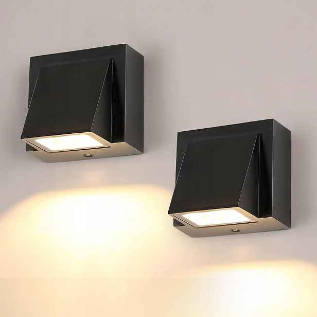 Venkovní nástěnné svítidlo IP65 Led černá retro loft 2 ks 3000K 5W