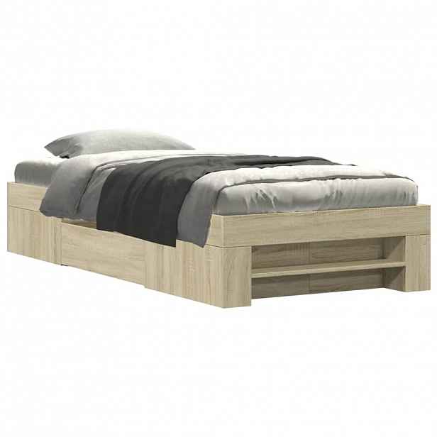 vidaXL Rám postele bez matrace dub sonoma 90 x 190 cm kompozitní dřevo