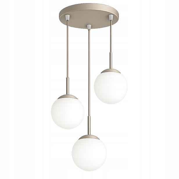 Závěsná stropní lampa 3x E27 Ecru Béžová Kašmír Lustr na Led žárovku
