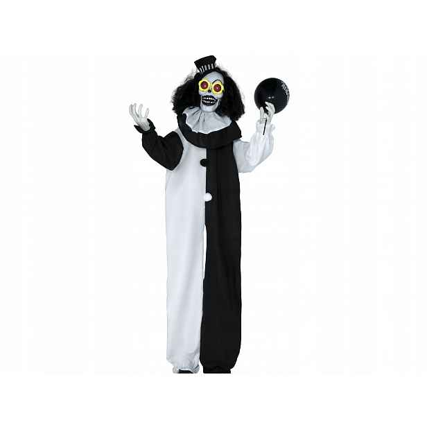 Dekorace Klaun 170 cm Halloween Interaktivní strašidlo Cirkusová kostra